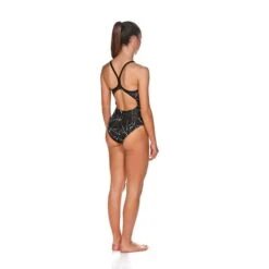 Arena Water One Piece Light Drop Back -Swimming Gear Shop 001381 black grey back r