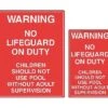 Warning No Children Without Supervision Sign -Swimming Gear Shop 18143
