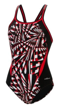 Dolfin Women's Print Color Block DBX Back One Piece -Swimming Gear Shop 5m00 b39d front