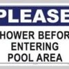 Please Shower Sign -Swimming Gear Shop 711