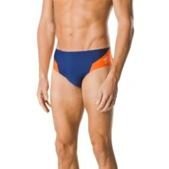 Speedo Spark Splice Brief 21 Speedo Spark Splice Brief -Swimming Gear Shop 7705915 spark splice brief navy orange 1 9