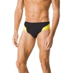 Speedo Spark Splice Brief 18 Speedo Spark Splice Brief -Swimming Gear Shop 7705915 0003 black yellow front