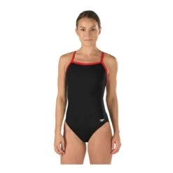 Speedo Solid Endurance Flyback -Swimming Gear Shop 819016 black red front