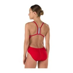 Speedo Solid Endurance + Thin Strap Swimsuit -Swimming Gear Shop 8191442 red back