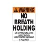 No Breath Holding Sign -Swimming Gear Shop no breath holding sign